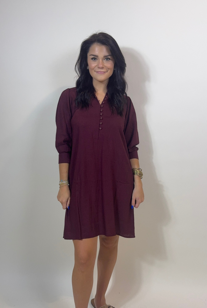 Burgundy Rayne Dress