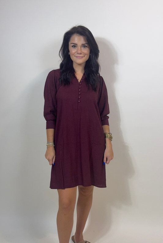 Burgundy Rayne Dress