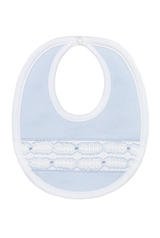Smocked Boys Blue Bib