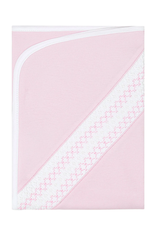 Smocked Girls Pink Blanket
