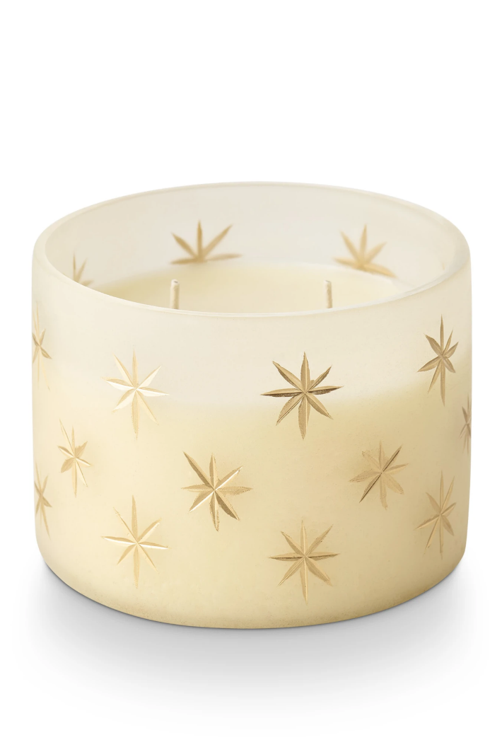 Winter White Frosted Candle