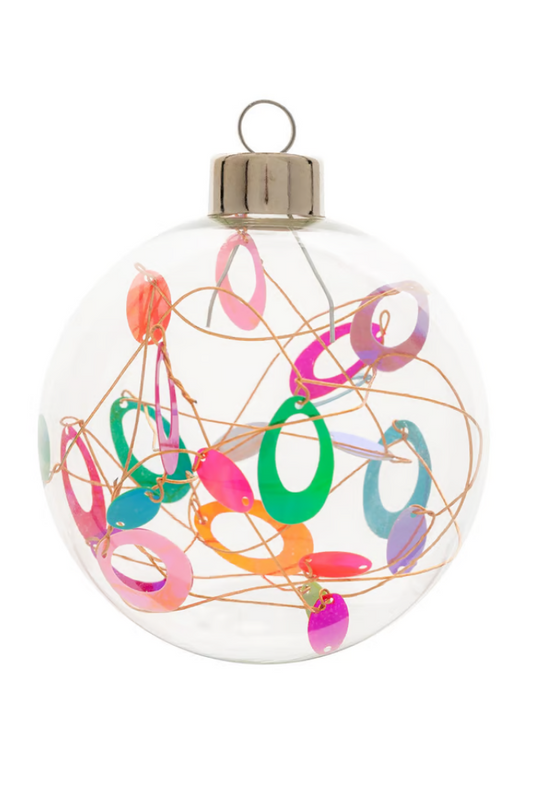 Retro Filled Ball Glass Ornament