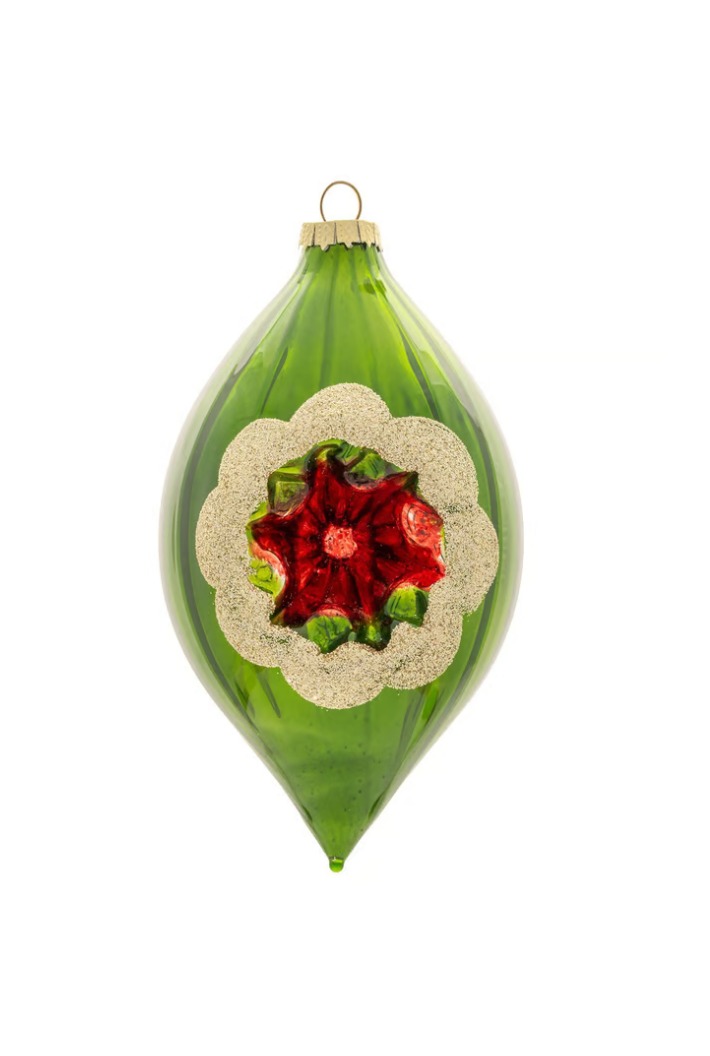 Green Teardrop Glass Ornament