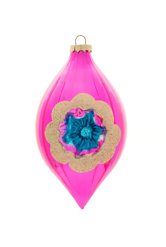 Pink Teardrop Glass Ornament