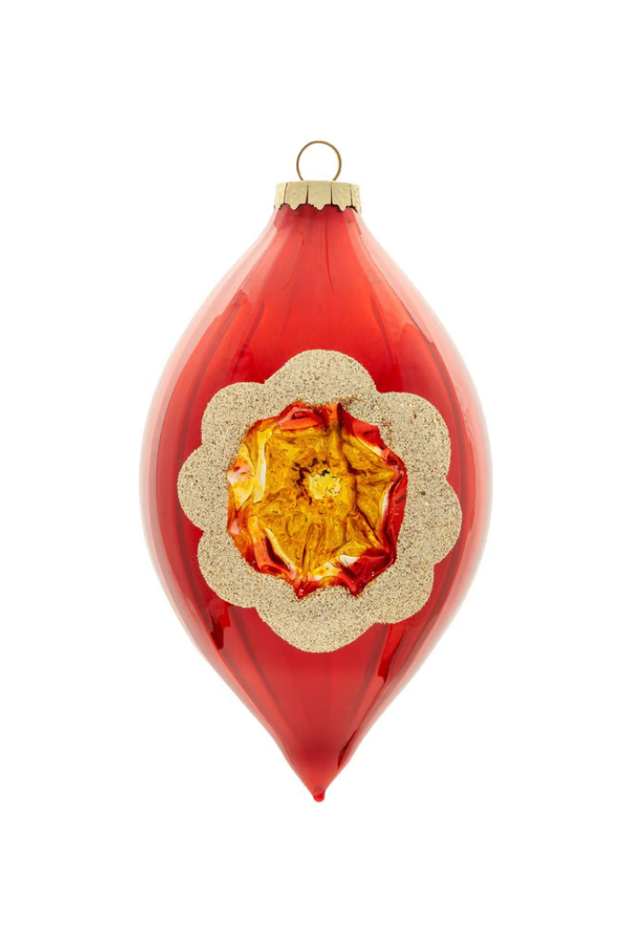 Red Teardrop Glass Ornament