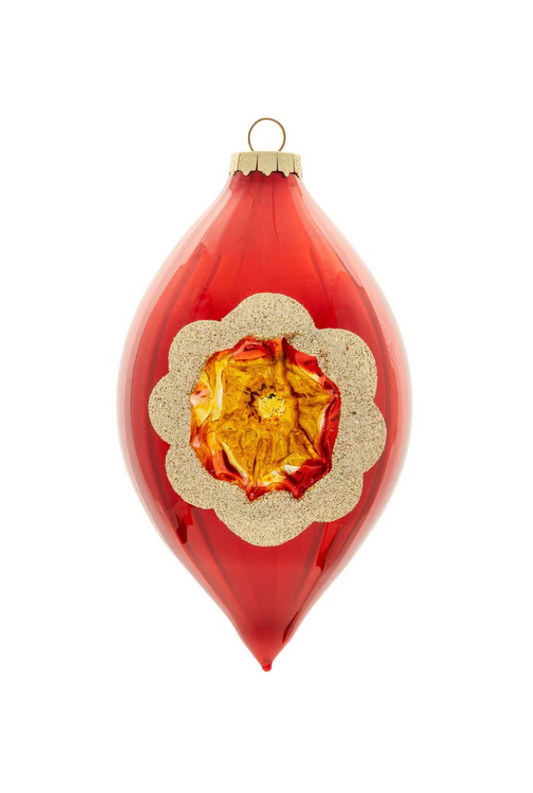Red Teardrop Glass Ornament