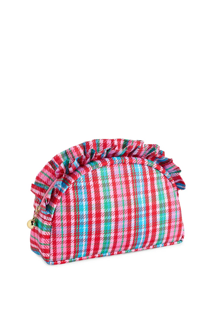 Plaid Ruffle Pouch