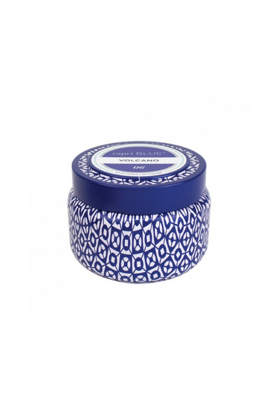 Volcano Printed Blue Travel Tin