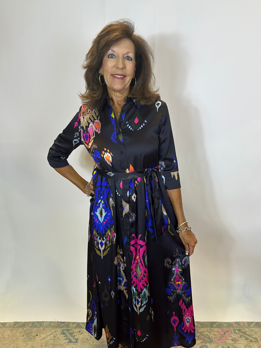 Midnight Ikat Dress