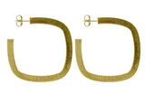 SHEILA FAJL SQUARE ELISA HOOPS IN BRUSHED GOLD