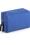 Ezra Large Cosmetic Pouch in Blue